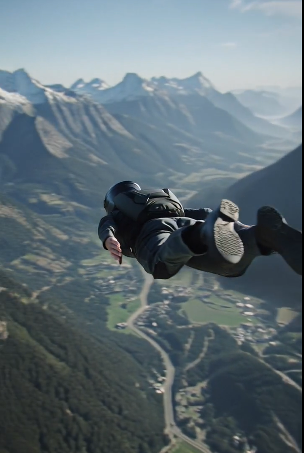 a man falling at hyperspeed