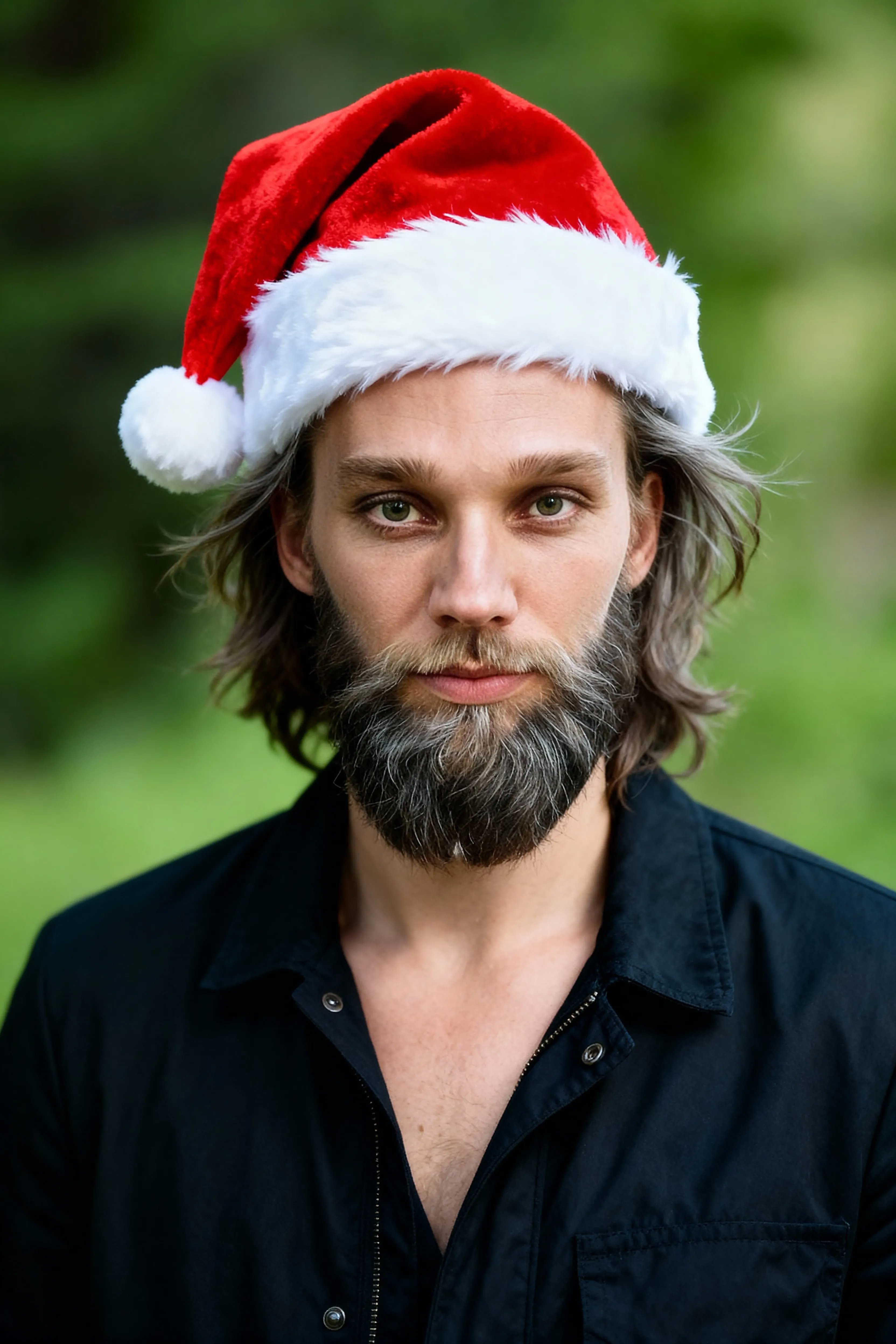 ai christmas handsome man with christmas hat