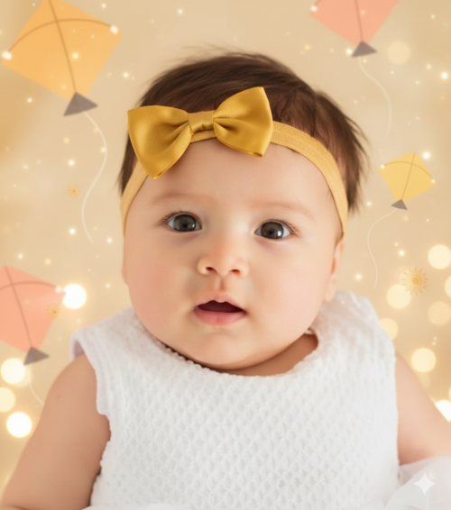 a cozy Makar Sankranti lifestyle photoshoot of a baby girl