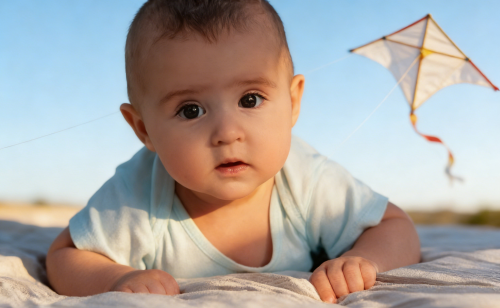 a Makar Sankranti lifestyle photoshoot of a baby boy