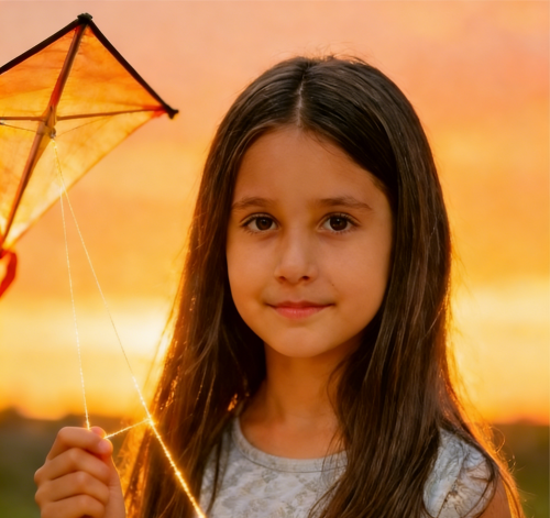 Cinematic portrait of a girl at dusk