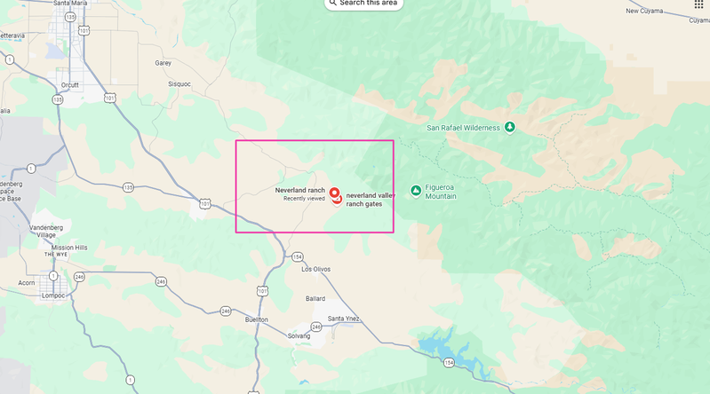 Location of Neverland Ranch