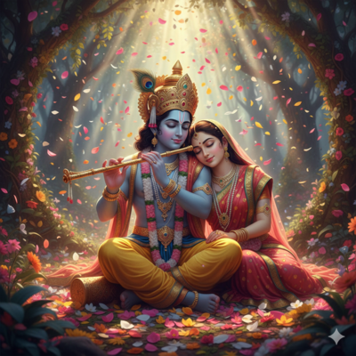 Cinematic Aesthetic Radha Krishna Art