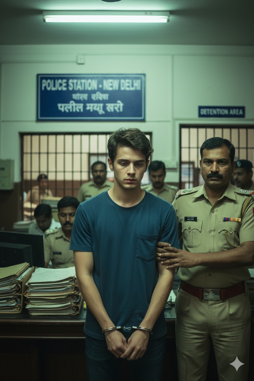 indian police station ai photo boy arrested