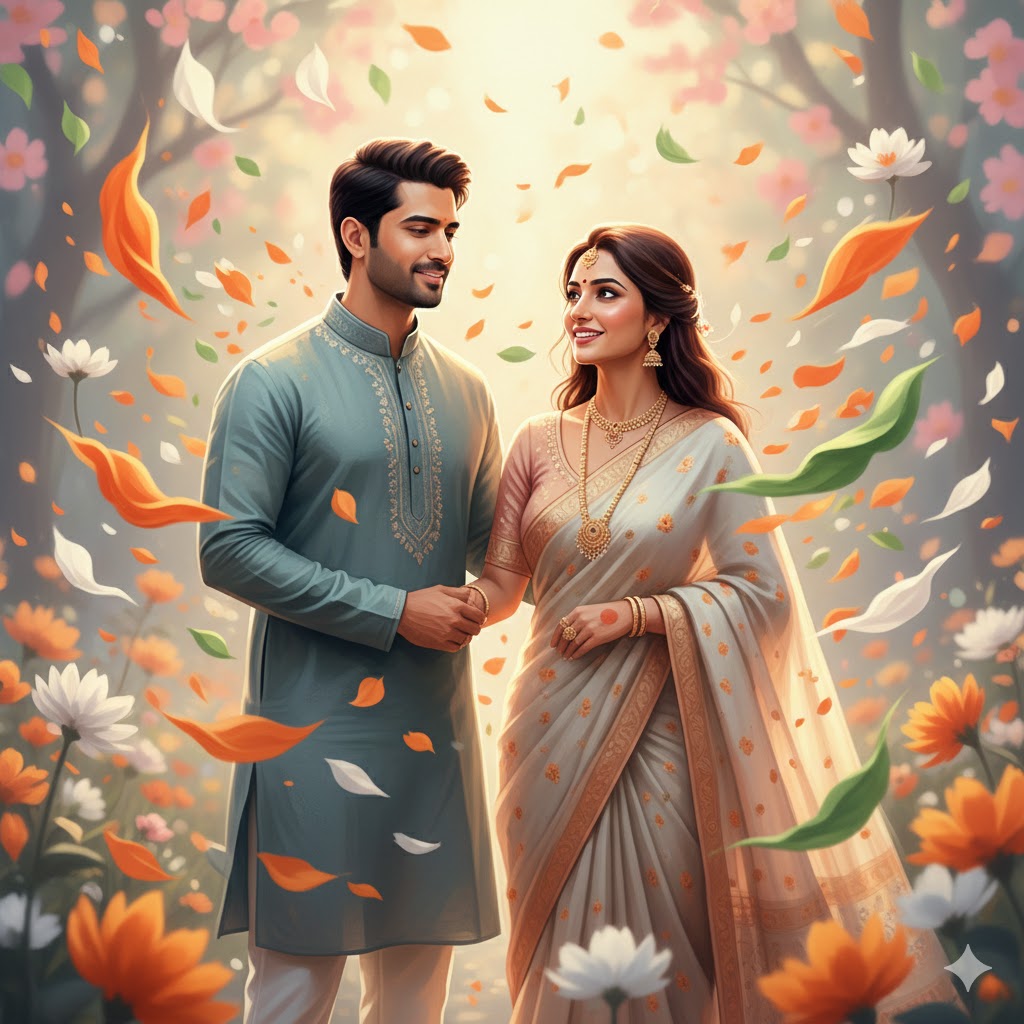 an artistic Republic Day couple portrait