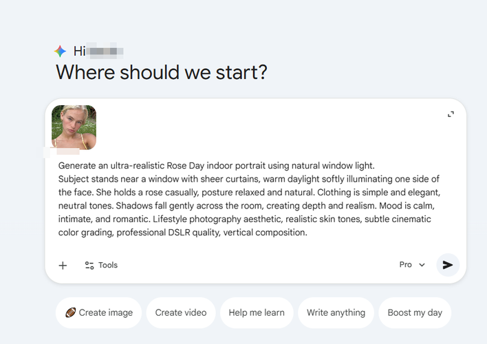 Rose Day Gemini Prompt