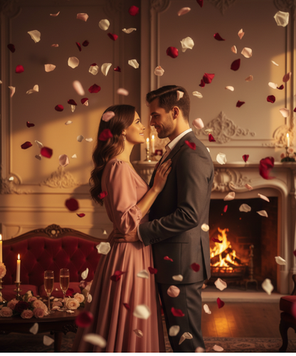 Rose Shower Valentine’s Day Photo