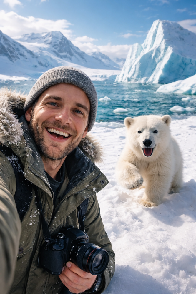 Selfie with Wild Animal Ai Prompts