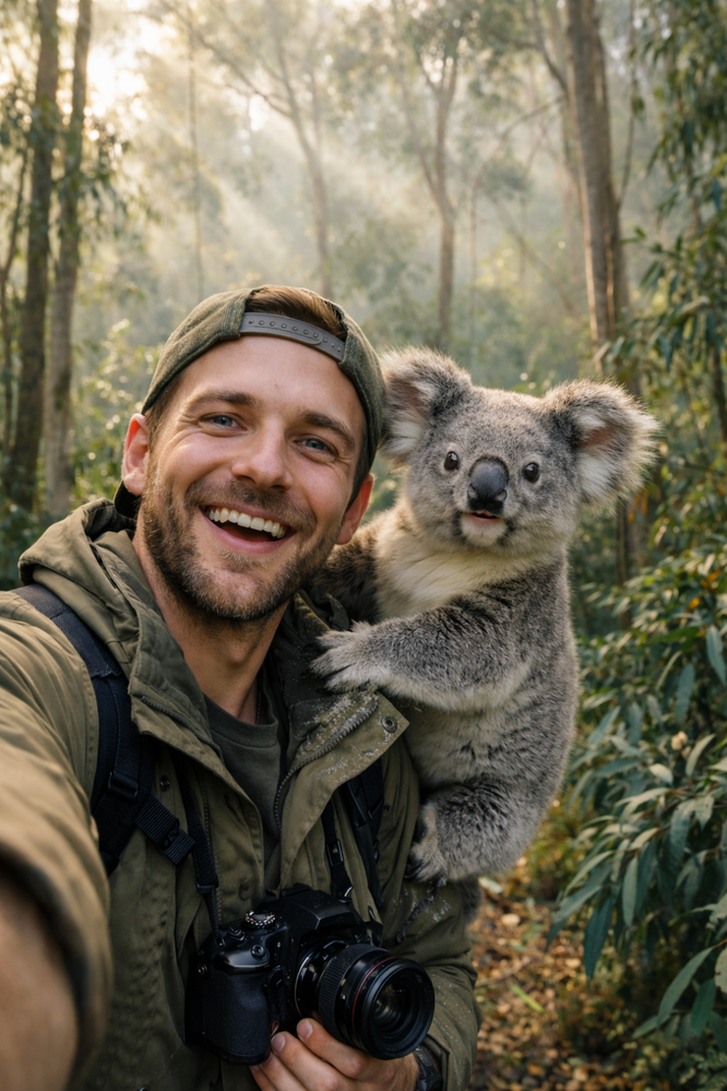 Selfie with Wild Animal Ai Prompts