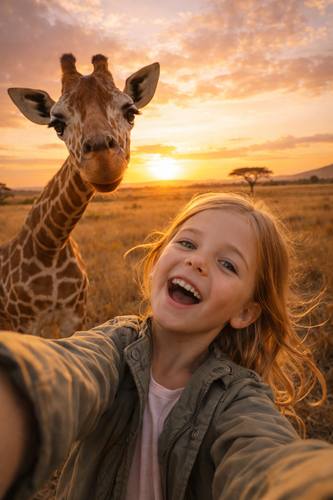 Selfie with Wild Animal Ai Prompts