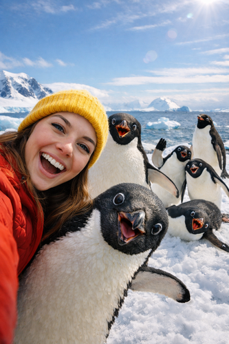 Selfie with Wild Animal Ai Prompts