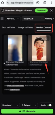 Pick or upload a dance motion