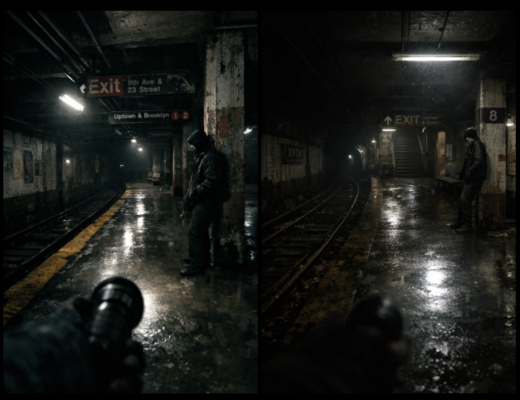 Empty Subway Station at Midnight