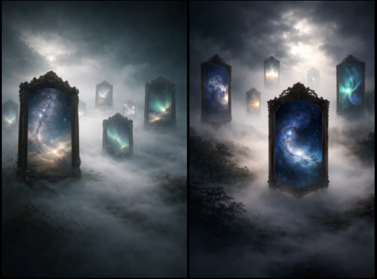 Floating Mirrors in Fog