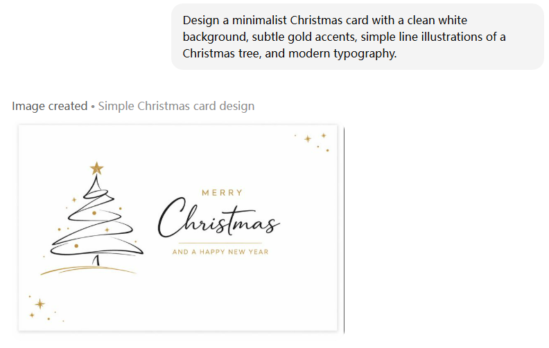 how to use chatgpt to generate christmas card