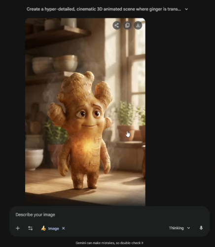 viral AI talking food videos gemini