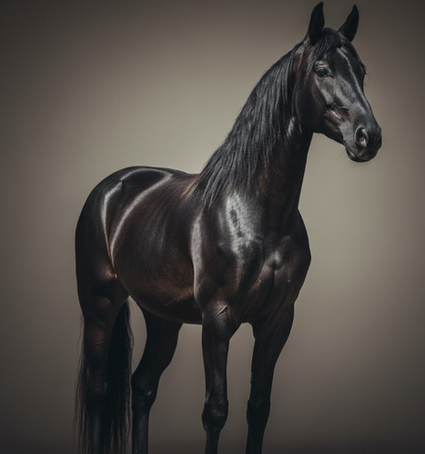 Asthetic Ai Black Horse Photo