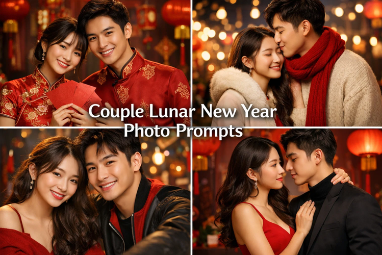 Couple Chinese new year photo promptss