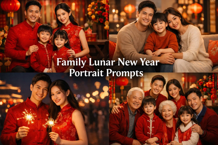 Family chinese new year photo promptss