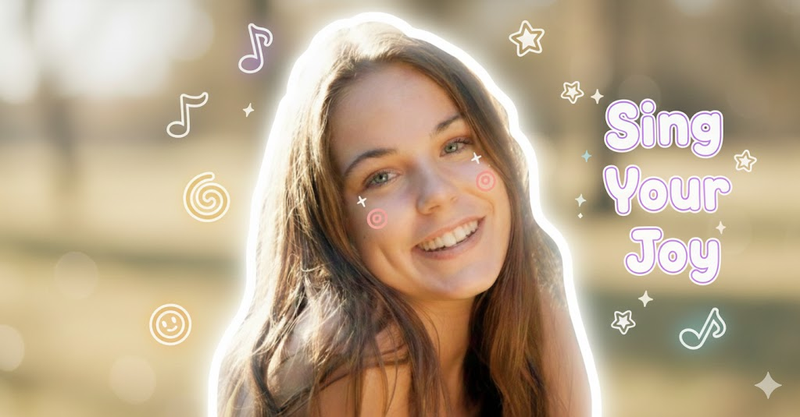 Colorful doodle portrait with musical notes