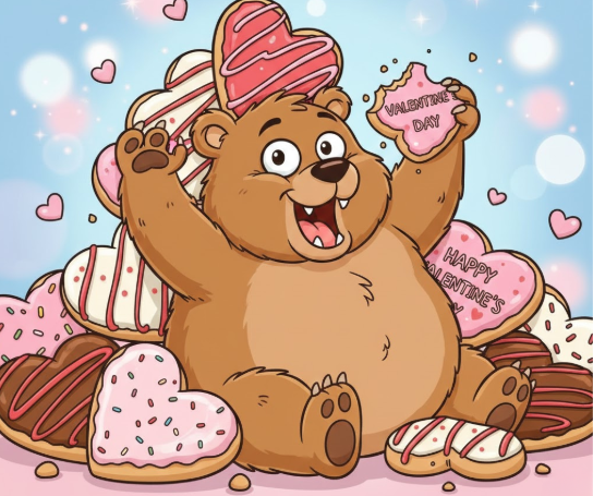 Couple arguing over chocolates humorously