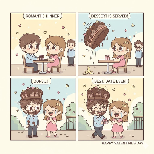 Cute comic of disastrous pastel date