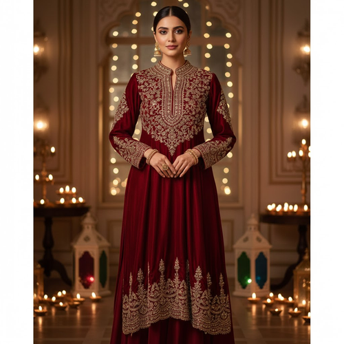 Elegant festive kurti with intricate embroidery