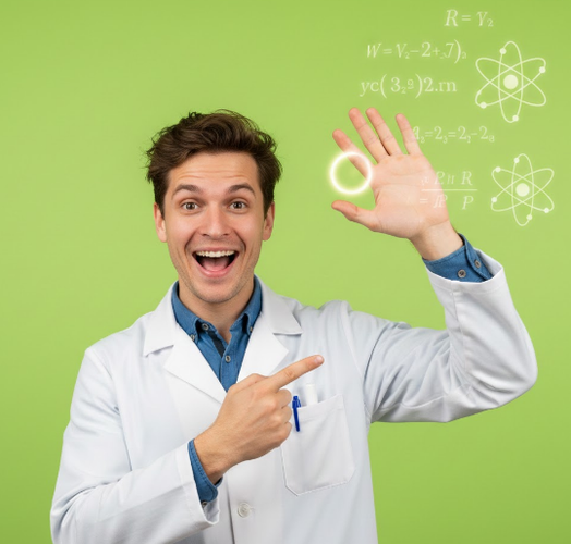 Energetic Teacher Demonstrating Science Principles