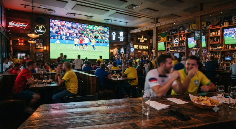 Modern Sports Bar with Giant Screen