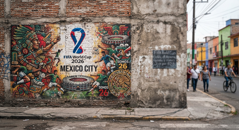 Weathered 2026 World Cup Mural Mexico