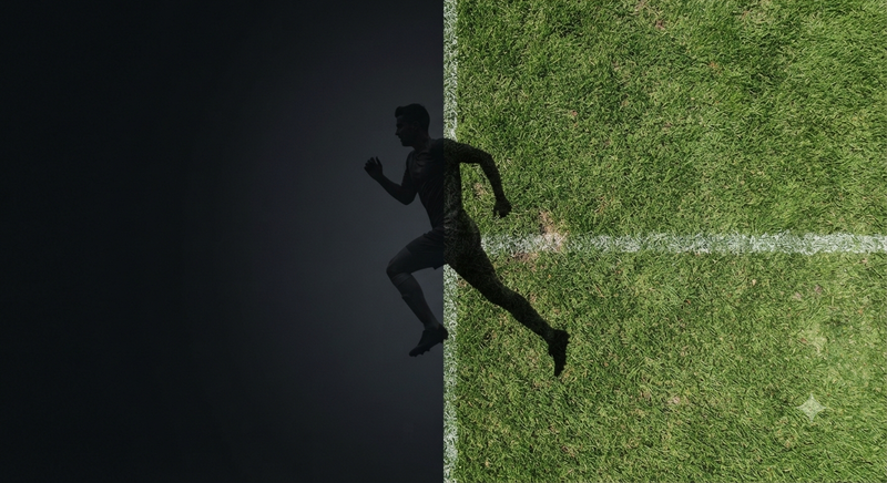 Top Down Football Grass with Player Shadow