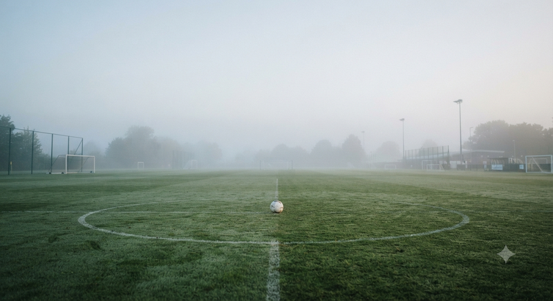 Misty Dawn Training Ground with Football