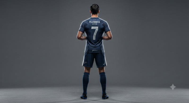 Faceless Model Wearing Tech Football Kit