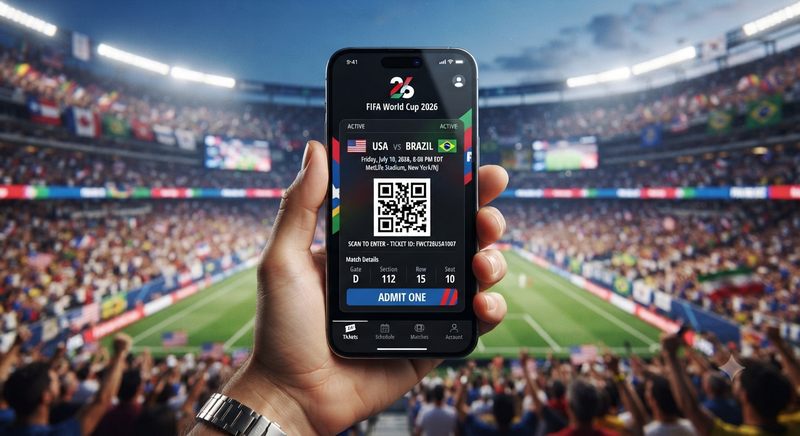 Hand Holding Smartphone World Cup App