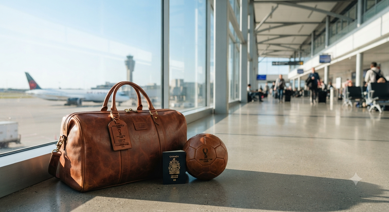 Leather Duffel with World Cup Tag