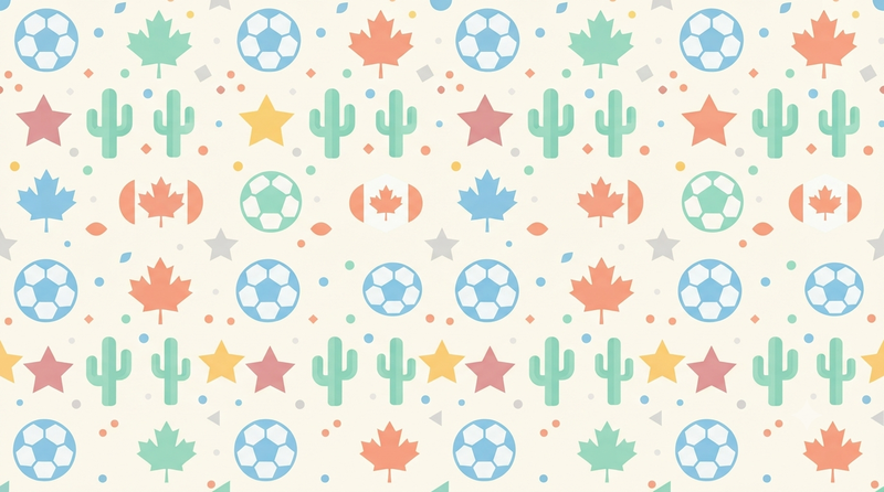 Seamless Pattern of Football, Maple, Stars, Cactus