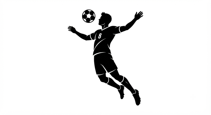 Black and White Football Header Silhouette Vector