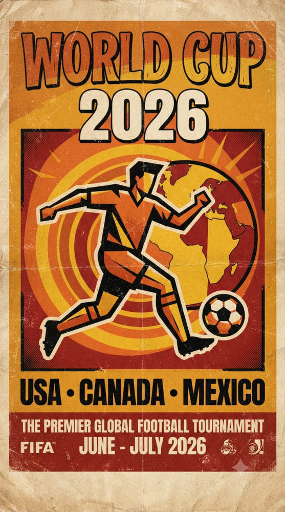 Retro 1970s World Cup 2026 Poster
