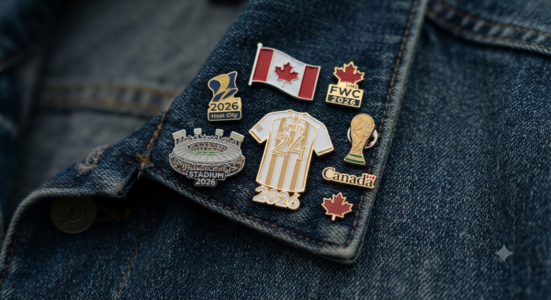 Enamel Pins on Denim Jacket Lapel