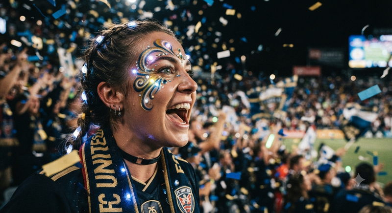 Joyful Fan with Intricate Face Paint