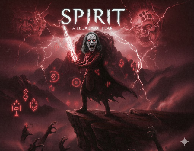 Ghostface lurks in foggy alley Hero stands on sunset cliff