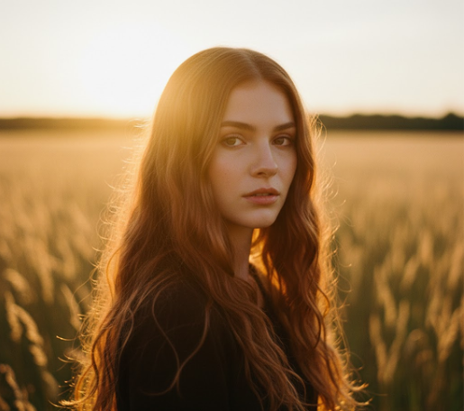 Golden hour cinematic portrait