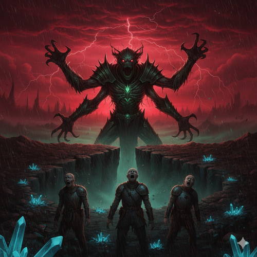 Hero confronts Ghostface in misty mansion Cinematic cliff scene