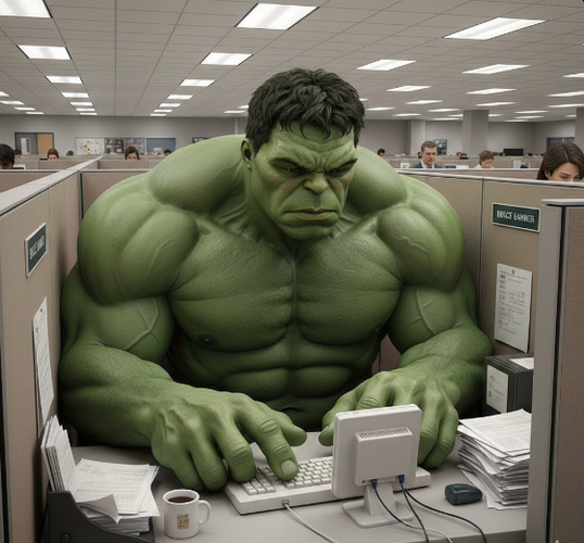 Hulk Typing in Tiny Cubicle