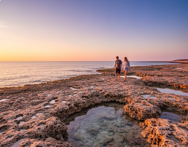 Image of a Couple in Beach Sunet