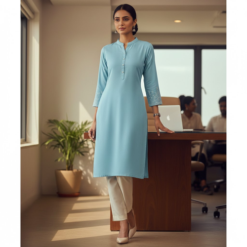 Indian woman in modern office kurti