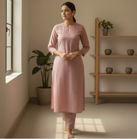 Indian woman in pastel kurti
