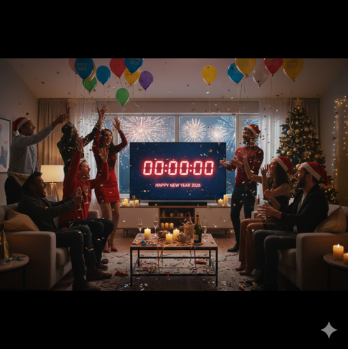 Indoor party with friends NYE 2026