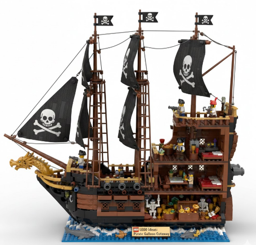 Lego Pirate Galleon Cross Section Concept