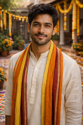 Makar Sankranti celebration in the courtyard